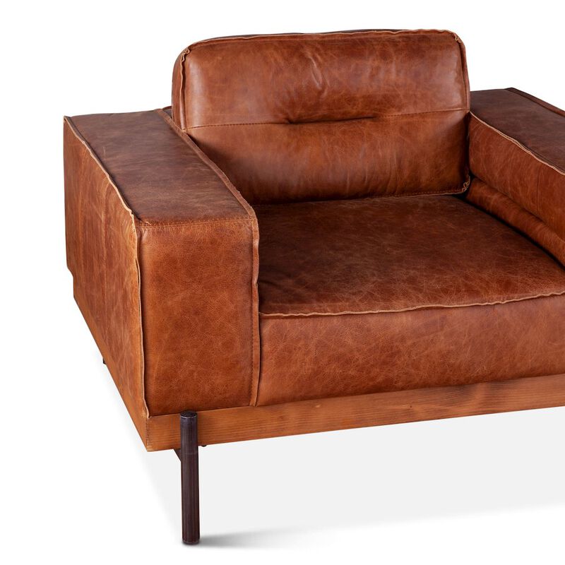 World Interiors Chiavari Armchair in Vintage Cognac Leather image number 1