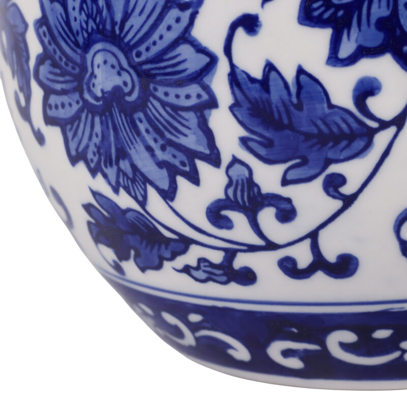 8" 54 Oz Neroli & Basil Chinoiserie Candle, Blue/w image number 5