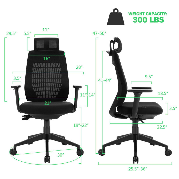 Costway High Back Mesh Office Chair Swivel Reclining Task Chair w/Clothes Hanger