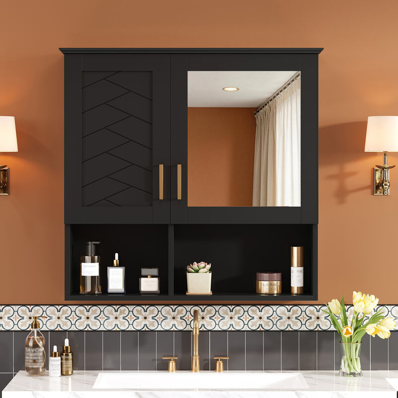 ELEMENT ACE Versatile Wall Mounted Medicine Cabinet with Adjustable Shelves and Soft Close Doors for Modern Bathroom Storage Solutions image number 1