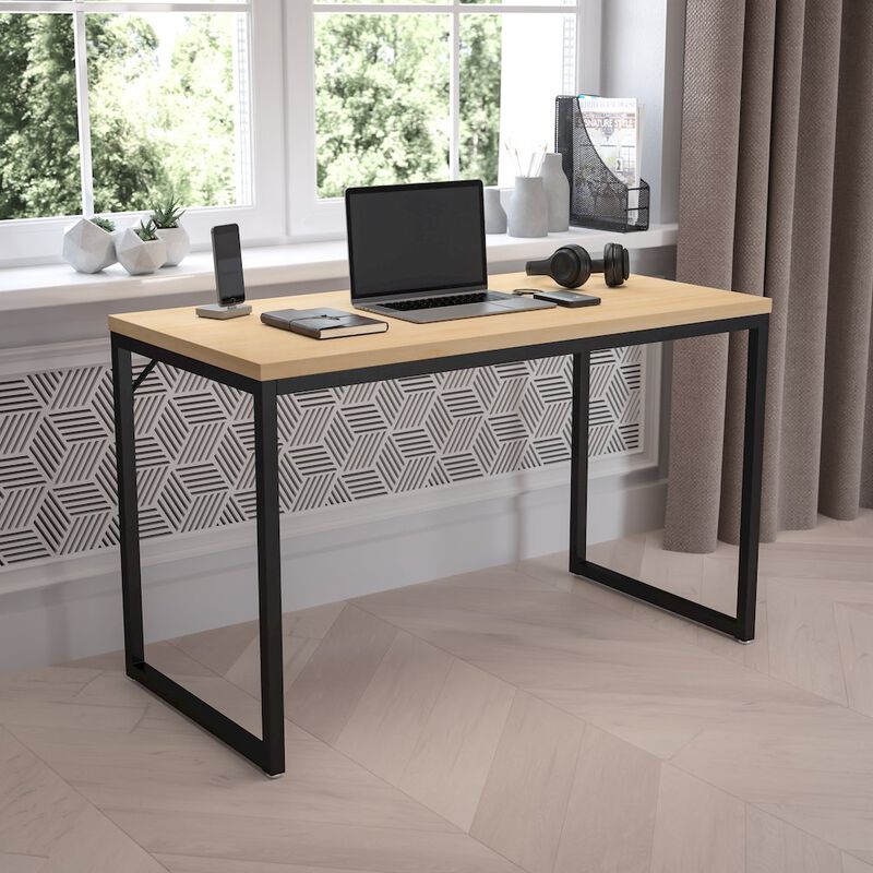 Flash Furniture Office Computer Desk and Home Office Desk - 47" Long (Maple/Black) image number 7