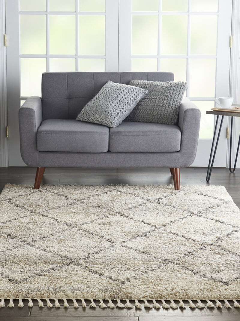 Oslo Shag OSL01 Ivory/Gray 5'3" x 7'9" Rug