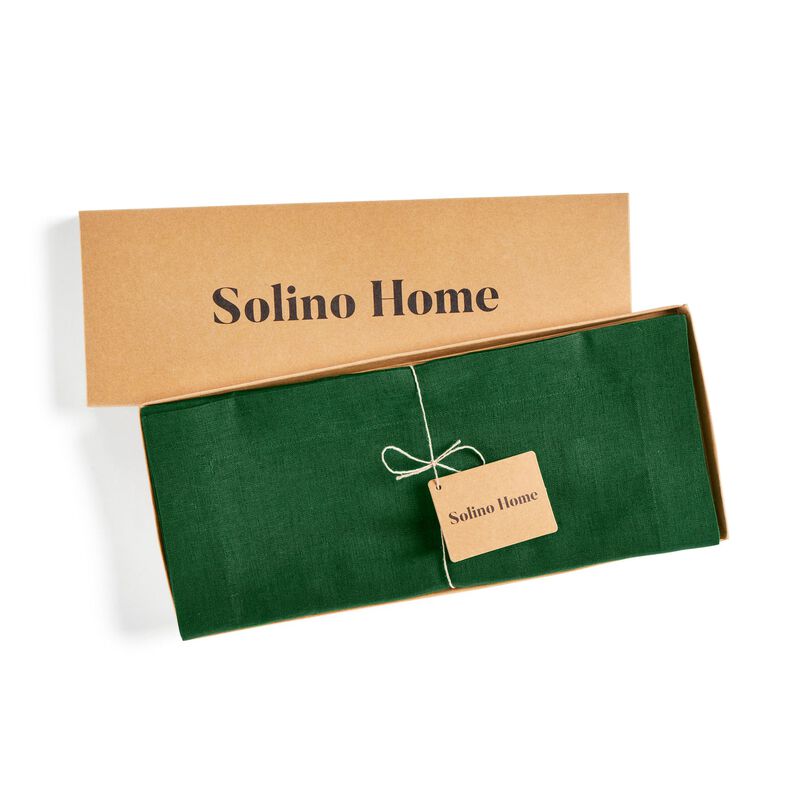 Solino Home Fete 100% Linen Table Runner &ndash; Handcrafted, Machine Washable, Perfect for Holiday and Everyday Dining