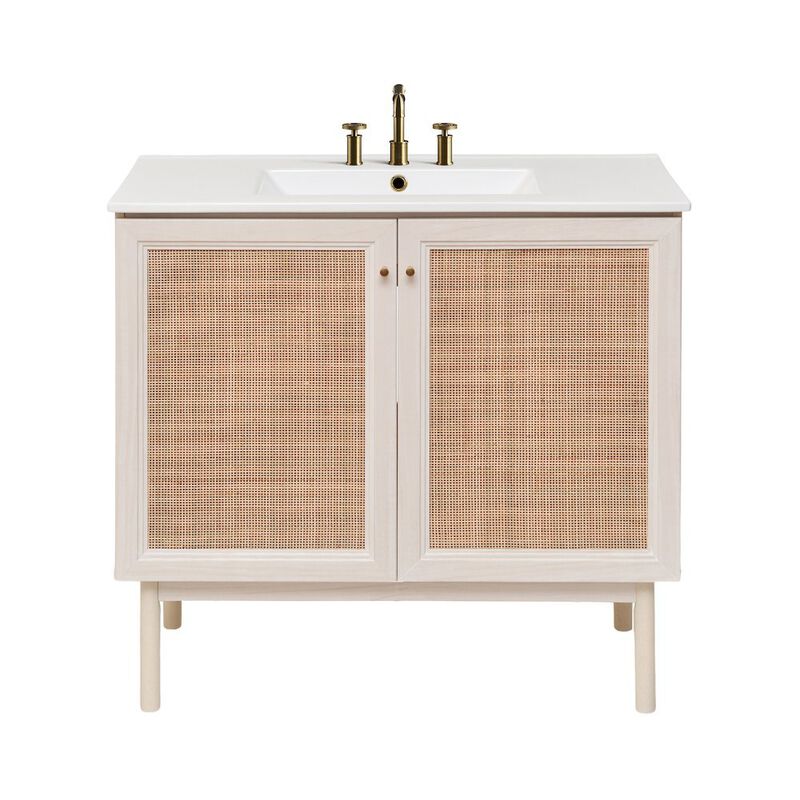 36" Freestanding Bathroom Vanity with 3-Hole Widespread Sink Top image number 0