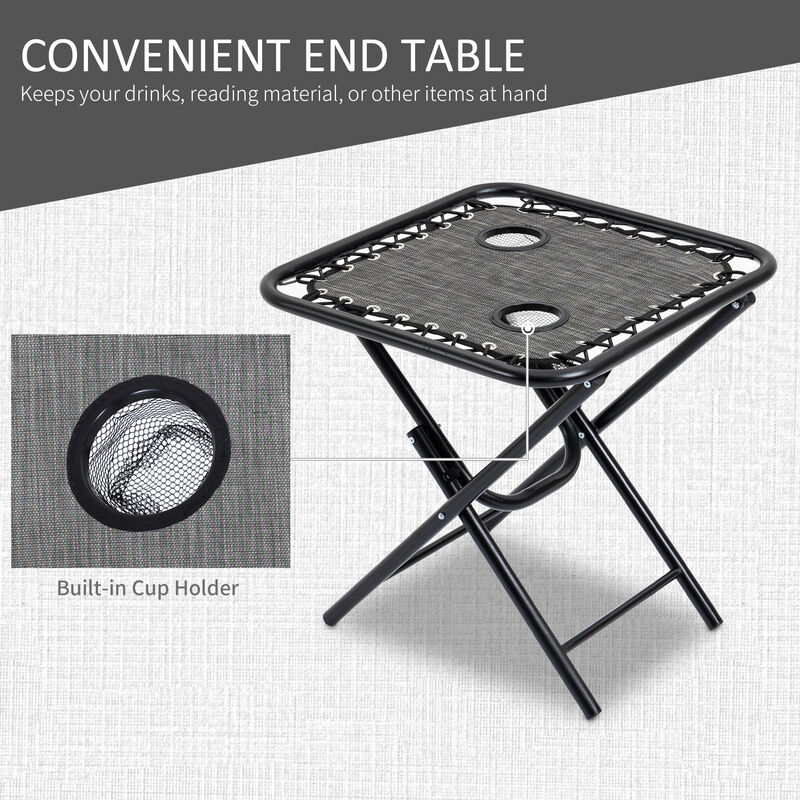 Hivvago Poolside Folding Recliner Set with Cup Holders image number 4