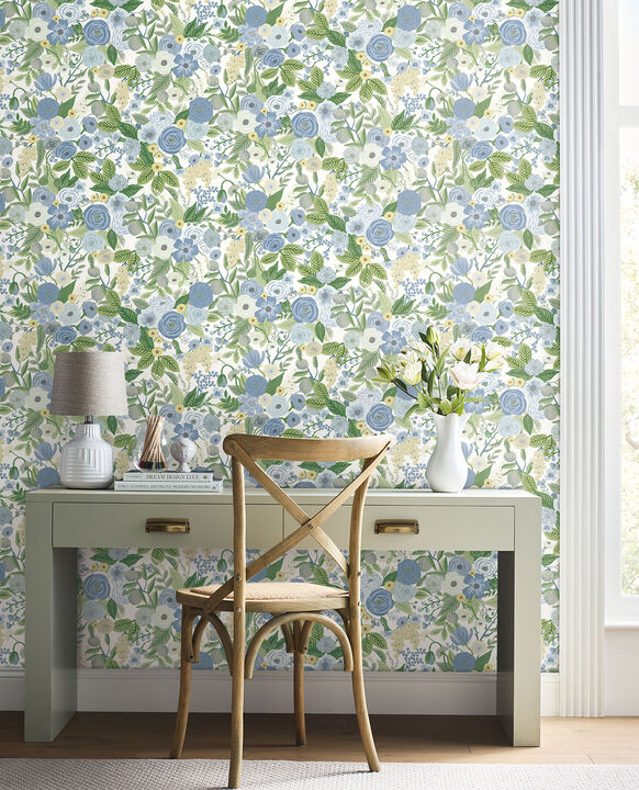 Garden Party Blue & Green Multi Peel & Stick Wallpaper