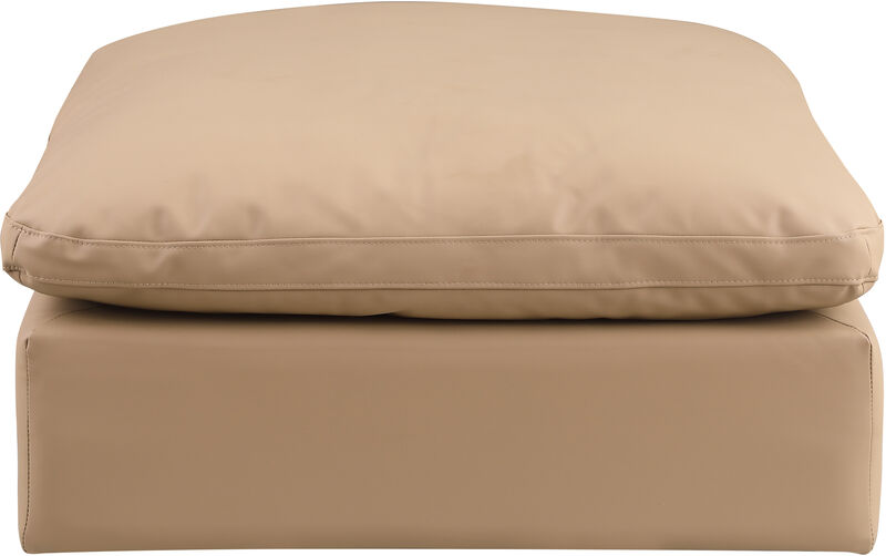 Meridian Furniture Comfy Tan Vegan Leather Modular Ottoman
