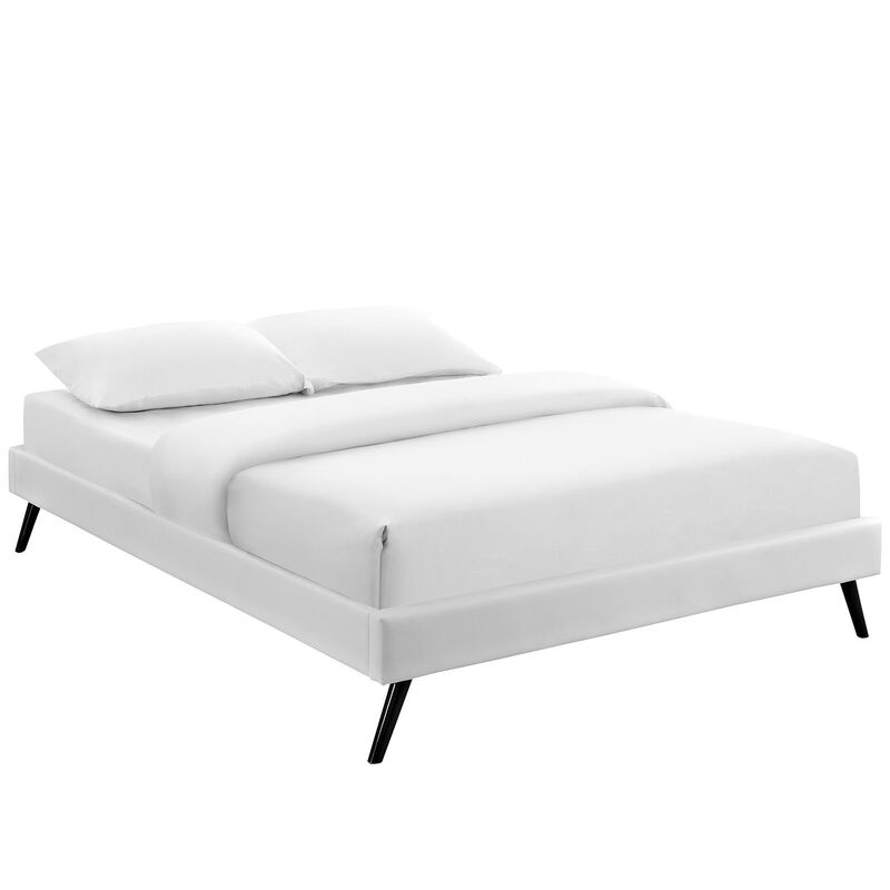 Helen Vinyl Queen Bed Frame with Round Splayed Legs image number 0