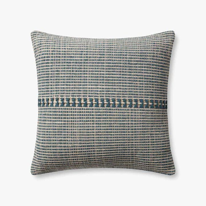 Harvey PCJ0018 Blue /Natural 22''x22'' Polyester Pillow by Chris Loves Julia x Loloi, Set of Two