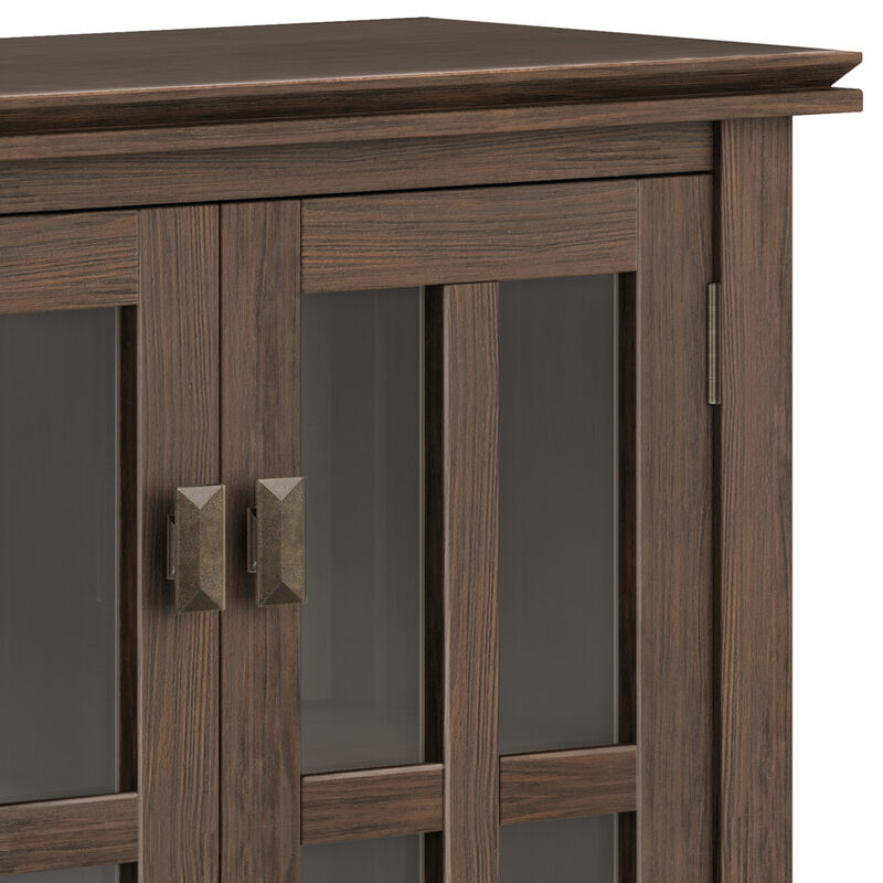 Artisan SOLID WOOD 30 inch Wide Contemporary Low Storage Cabinet in Farmhouse Brown