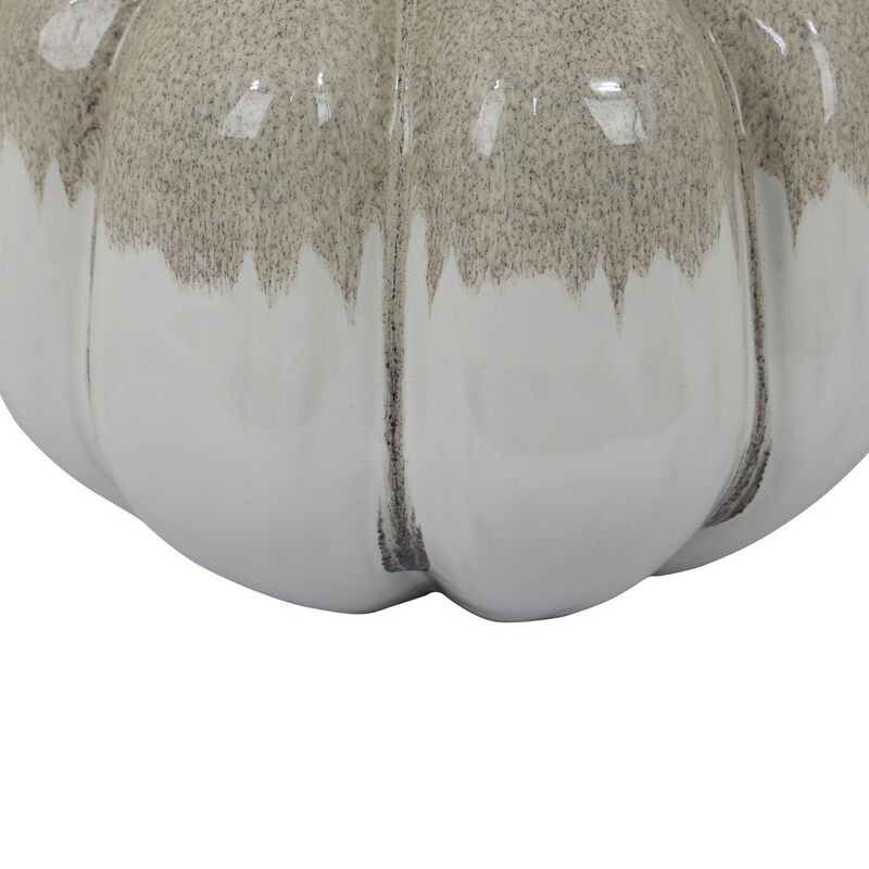 Roxy Rounded Vase with Scalloped Rim, Multi Colored Ceramic 11 Inch - Benzara