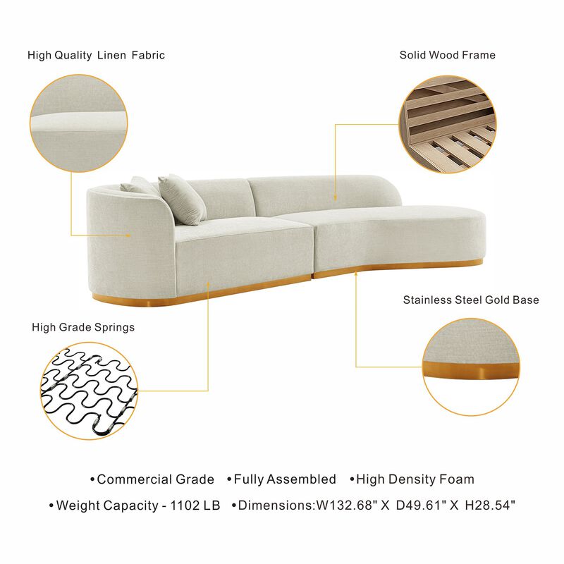 Daria Ivory Sofa Sectional