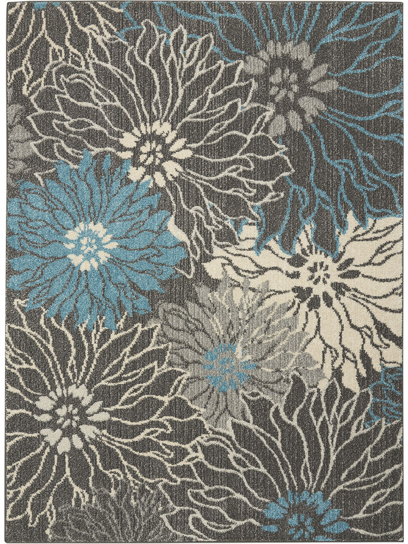 Passion PSN17 Chracoal/Blue 5' x Round Rug image number 0