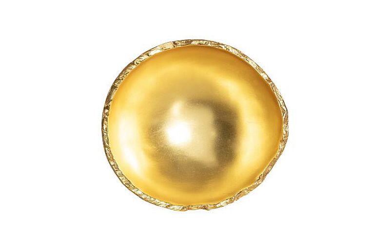 Broken Egg White and Gold Leaf Bowl