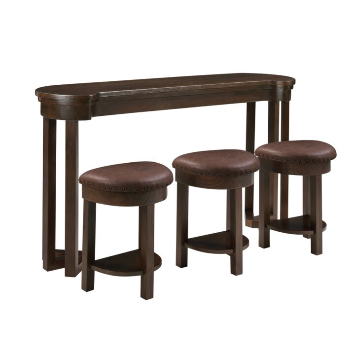 Stulum Farmhouse 4‑Piece Bar Table Set