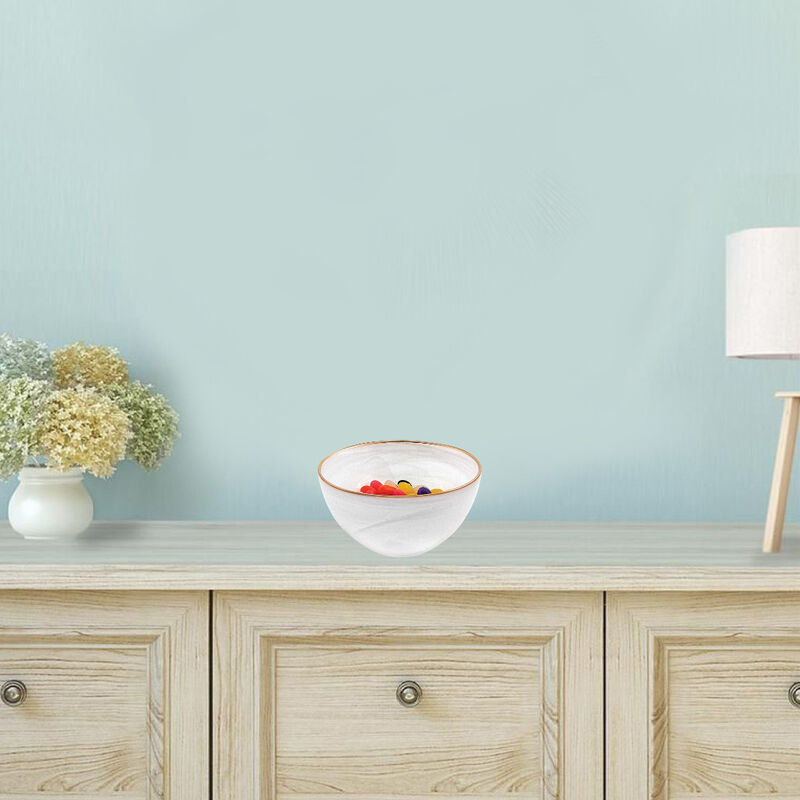 Glass Bowl with Rim – 6" Handcrafted Decorative or Serving Dish