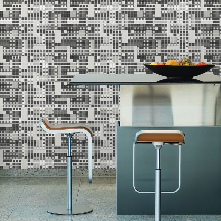 Bantry Black Geometric Wallpaper