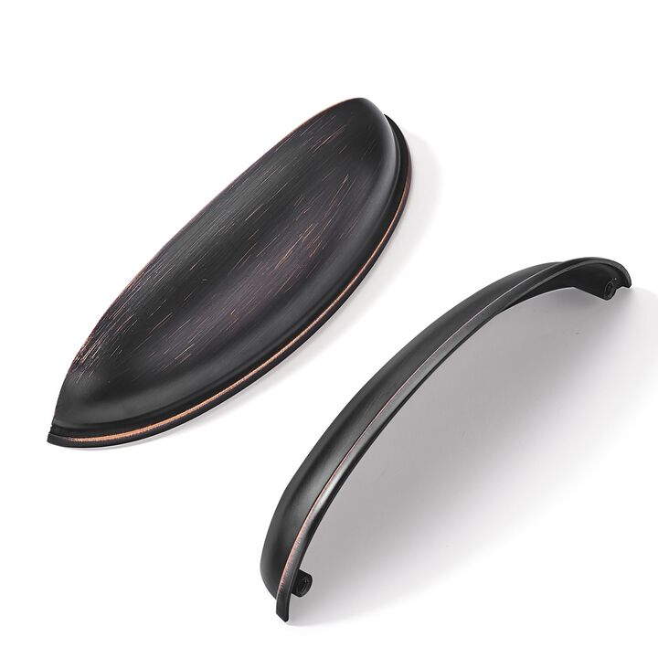 khtumeware 10 Pack 5"" Drawer Pulls Oil Rubbed Bronze Cabinet Cup Pulls Kitchen Hardware Cabinet Handles Drawer Handles Knobs 5