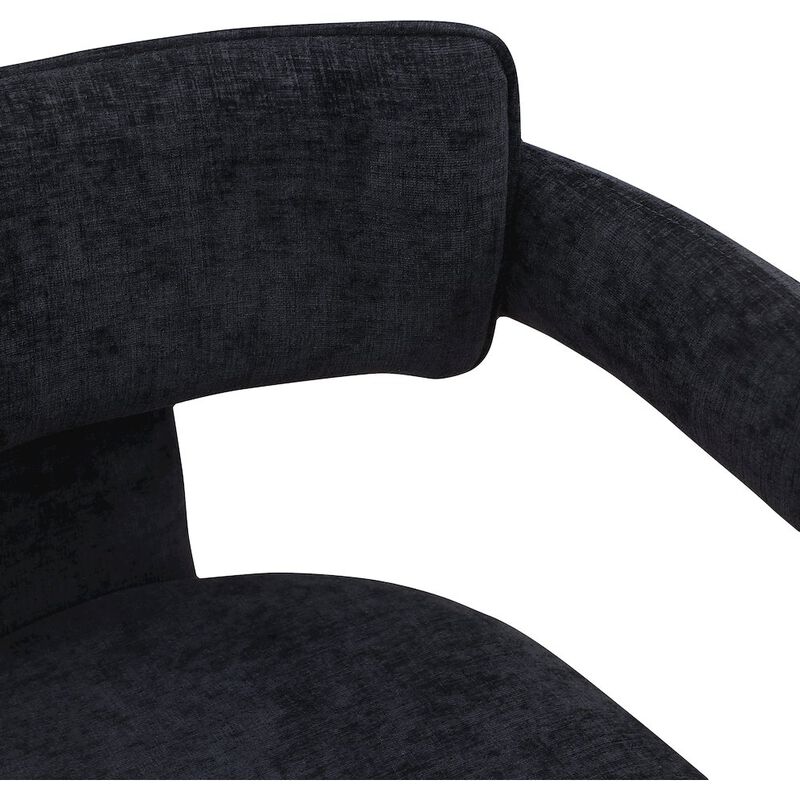 Meridian Furniture Brenda Black Chenille Fabric Dining Chair, Set of 2