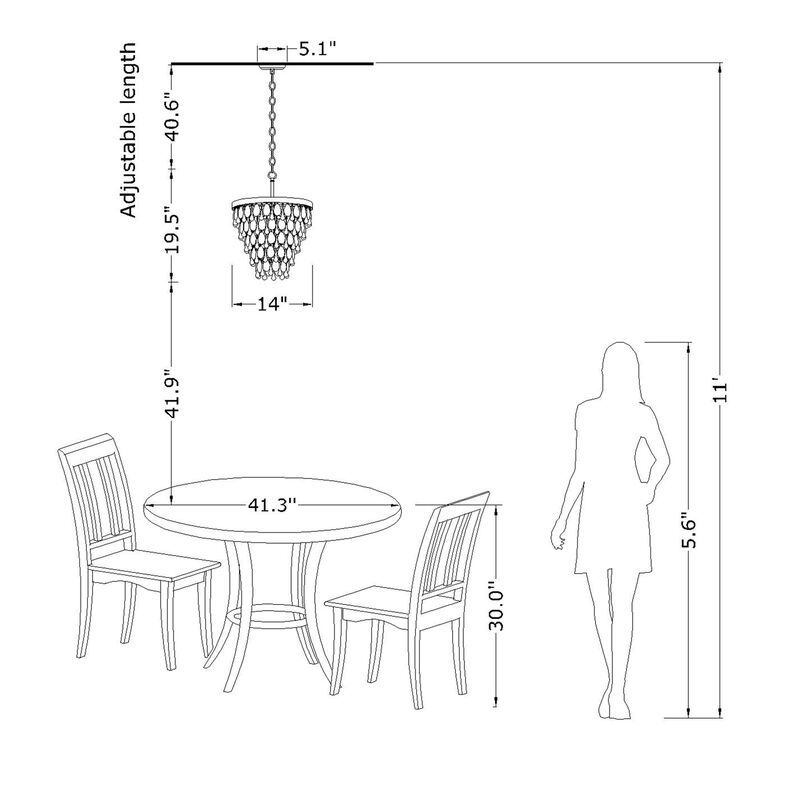 Celeste Antique Black 4-light Crystal Teardrop Round Chandelier - 14 inches in diameter x 19.5 inches H image number 8