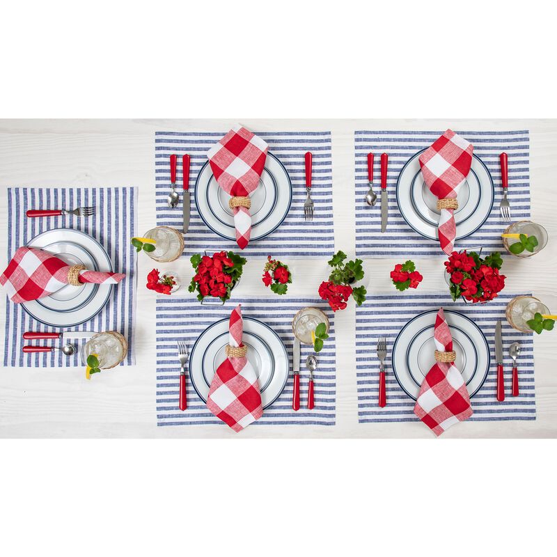 Christmas Linen Placemats 14 x 19 in Set of 4 - Amalfi Stripe, Solino Home