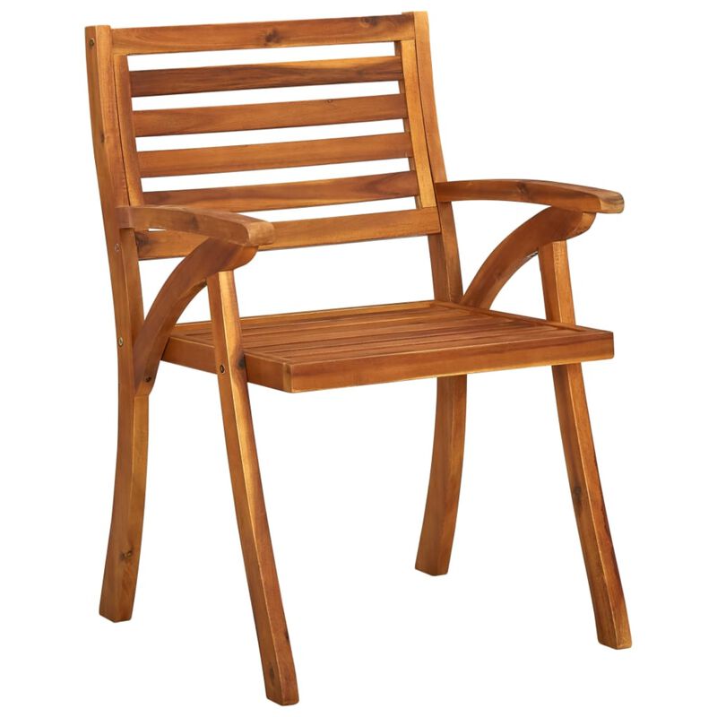 vidaXL Garden Dining Chairs with Cushions 2 pcs Solid Acacia Wood image number 1