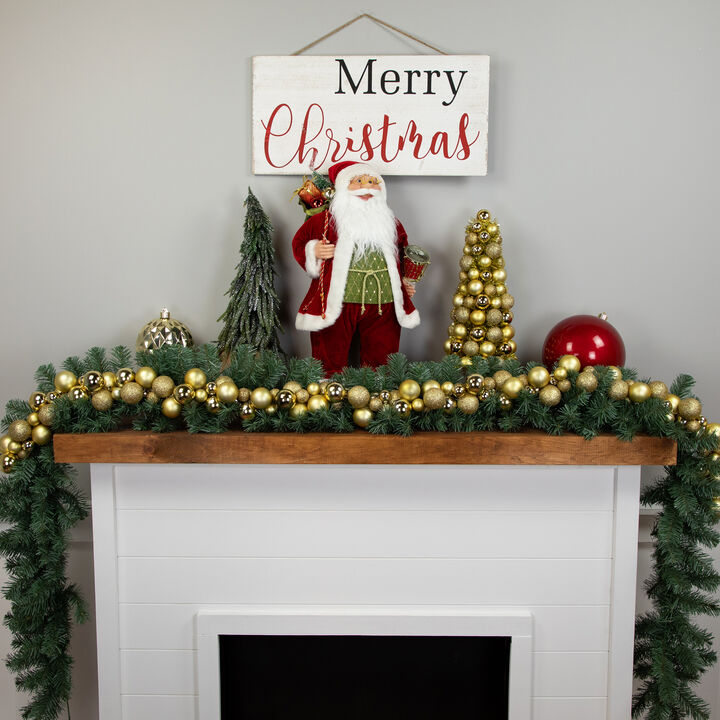 6' Shatterproof Ball Vegas Gold 3-Finish Christmas Garland