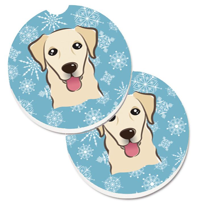 Caroline's Treasures Snowflake Golden Retriever Set of 2 Cup Holder Car Coasters BB1686CARC, 2.56, Multicolor