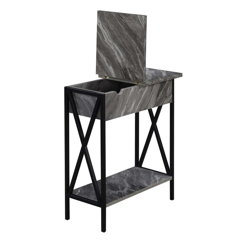 Convenience Concepts Tucson Flip Top End Table with Charging Station