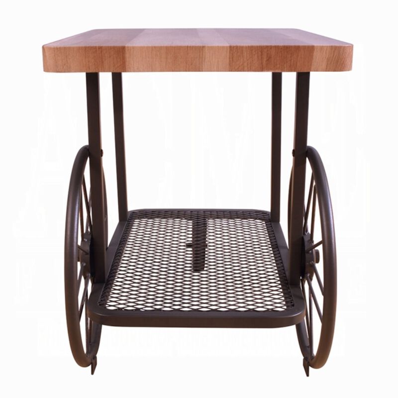 Francie End Table, Oak & Antique Gray