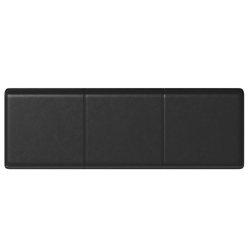 Avalon Extra Large Storage Ottoman Bench in Midnight Black Faux Leather