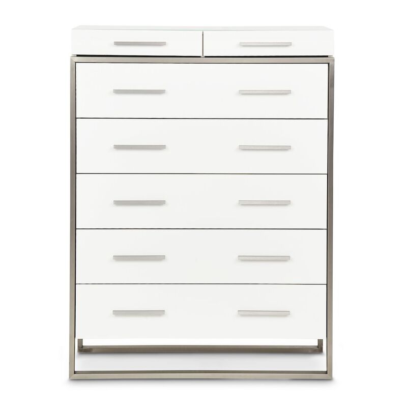 Michael Amini Marquee 7-Drawer Chest - Cloud White