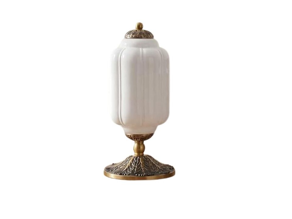 Farmhouse Modern Antique Glass Brass Table Lamp For Living Room Bedroom Desk