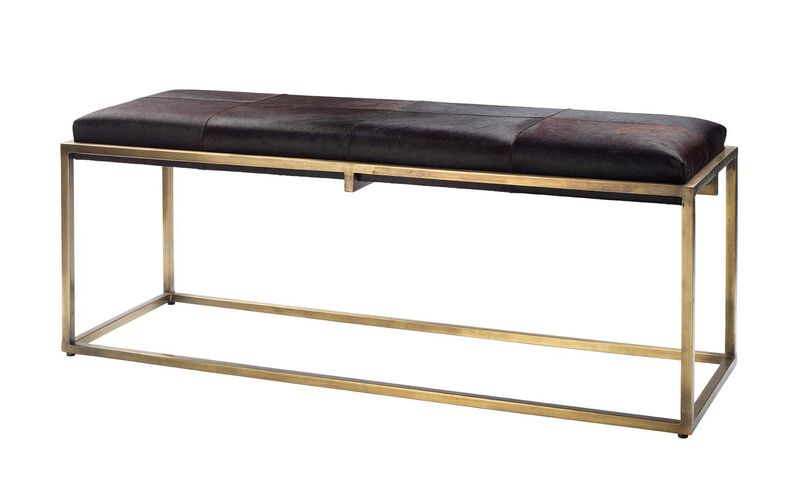 Shelby Bench - Brown Hide
