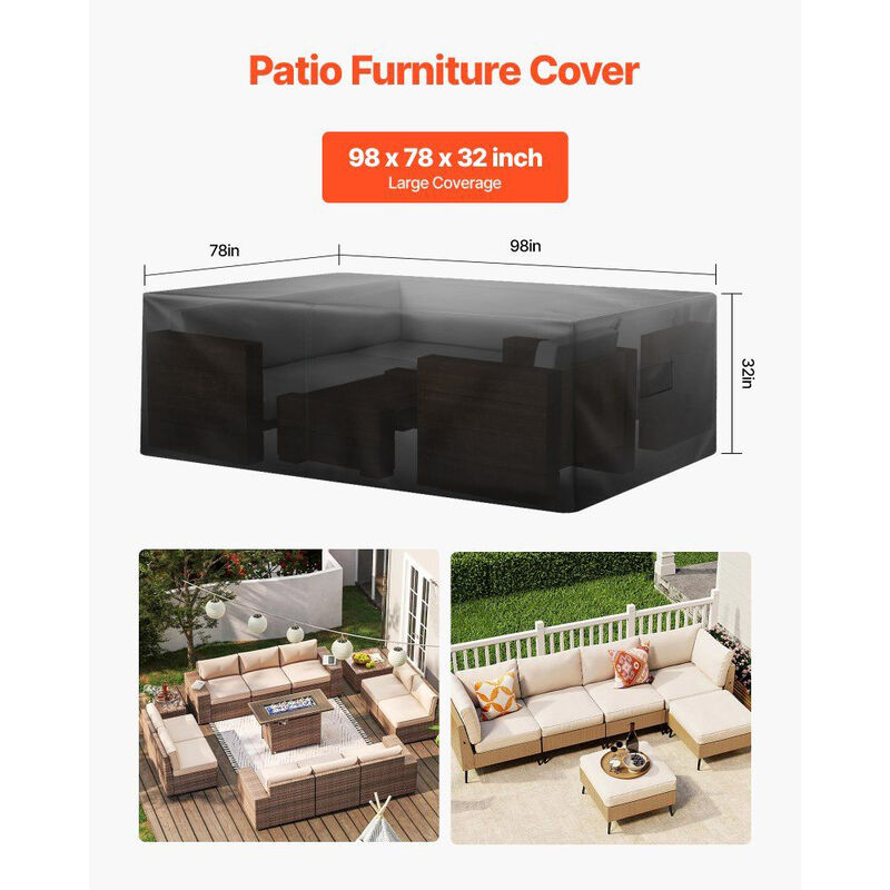 Outdoor Dining Set Cover, Waterproof Patio Table & Chairs Cover with Air Vent image number 2