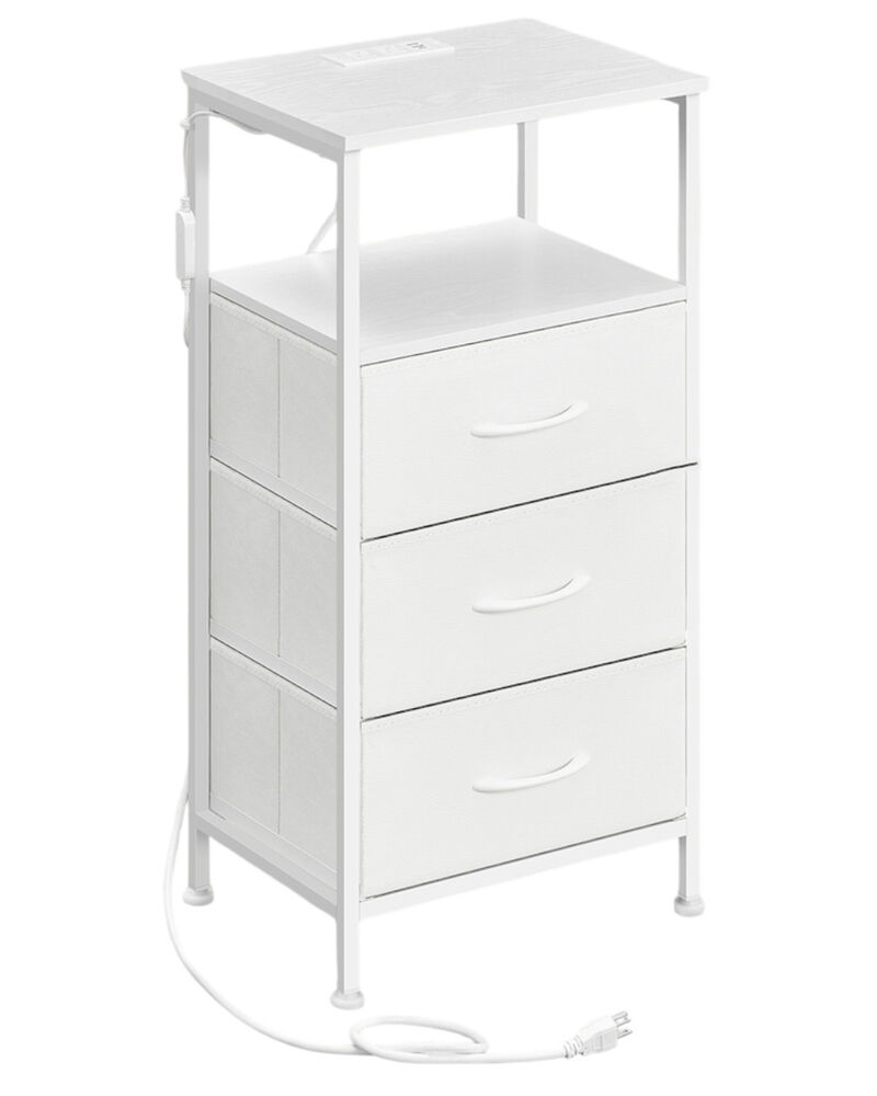 Smart Bedside Table with Charging Station App Controlled LED Lights image number 0