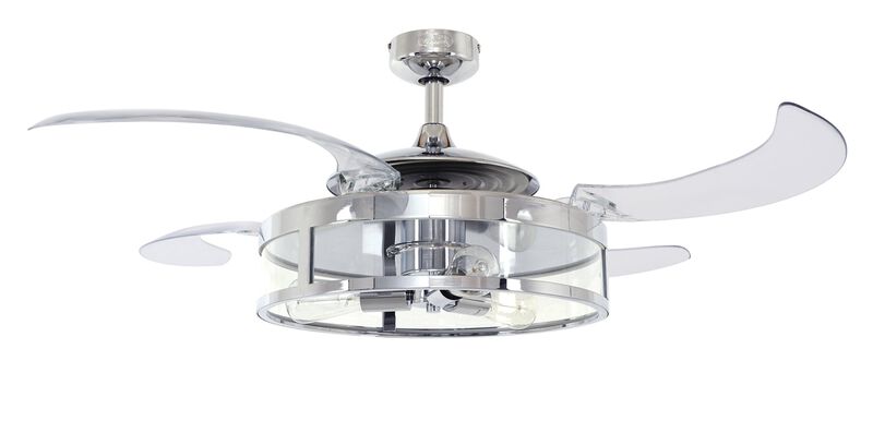 Fanaway Classic 48" Retractable Blade Ceiling Fan with Light and Remote, Modern Fandelier Ceiling Fan, Patented Design Technology, Stronger Thicker Blades image number 0