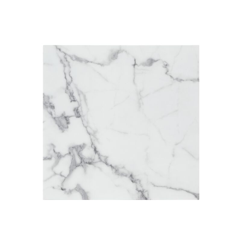 Inspired Home Isaan Marble Top End Table with Stainless Steel Metal Base