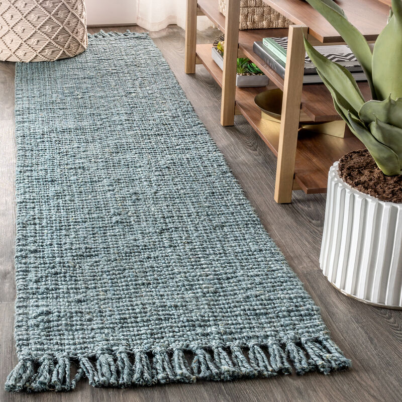 Pata Hand Woven Chunky Jute with Fringe Area Rug