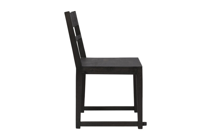 HomeRoots Set of Two Dark Gray Ladder Back Dining Side Chairs image number 3