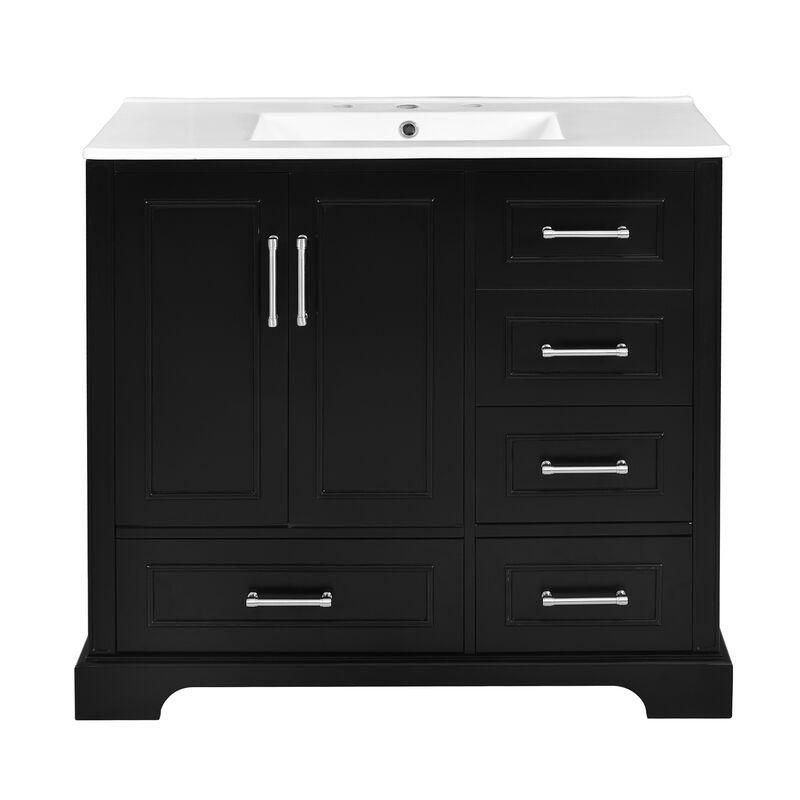 Merax Traditional Bathroom Vanity Cabinet with Ceramic Sink