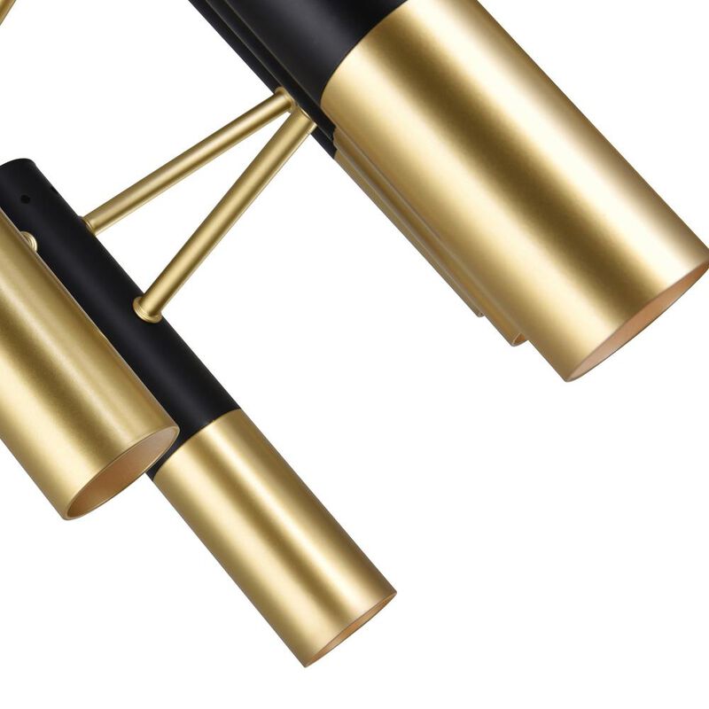 CWI Lighting Anem 7 Light Down Chandelier With Matte Black & Satin Gold Finish