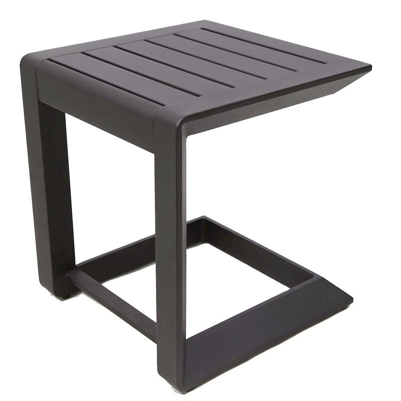 Pangea Home Leaf Side Table, Black In Aluminum image number 2