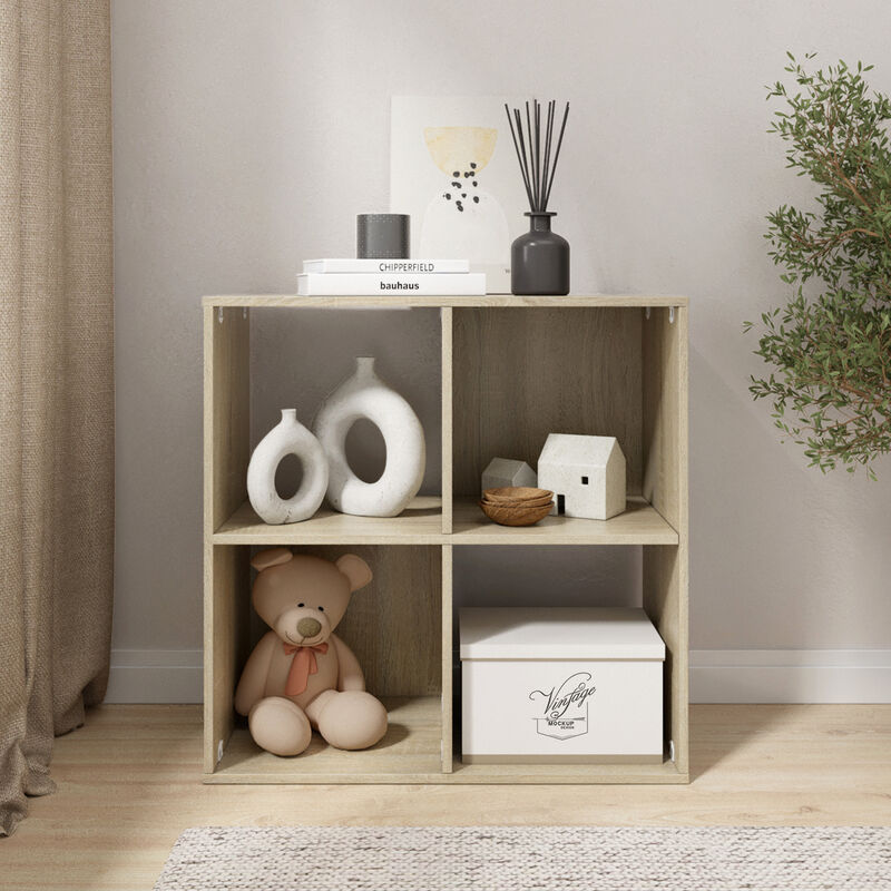 23.46 in. Tall Wood 3-Shelf Etagere Bookcase image number 1