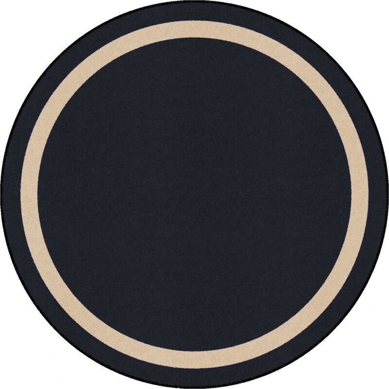 Joy Carpets Kid Essentials Portrait 5'4 Round Area Rug in Color Heather