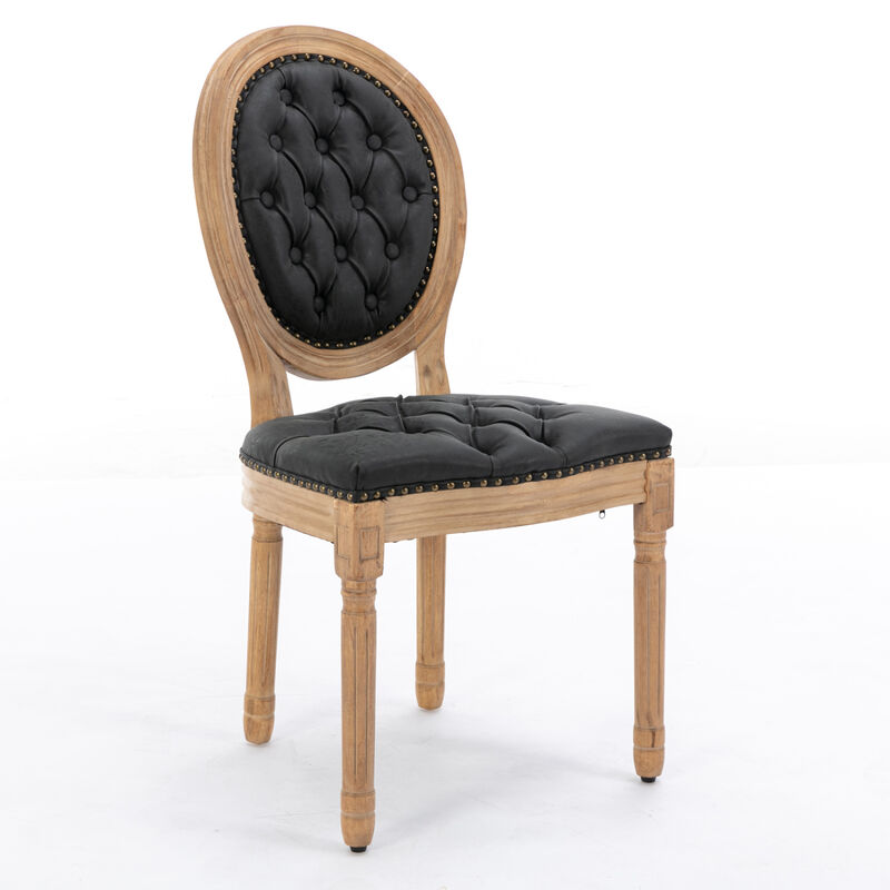 Streamdale Antique French Style Wood Frame Dining Chairs Set image number 2