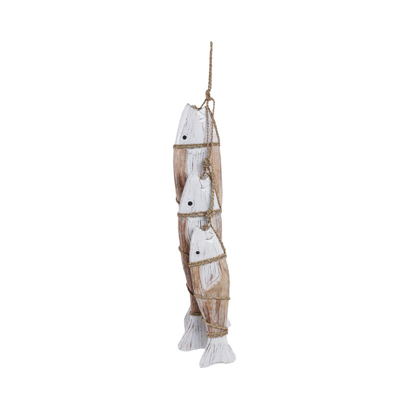 35" Wood 3 Fish On A Rope image number 0