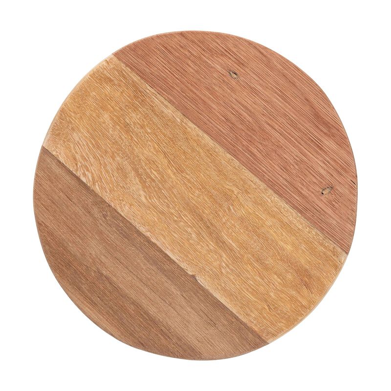bali & pari Sihu Acacia Wood Multipurpose Accent Stool - Sculptural End Table with Bobbin Tripod Base for Living Room, Bedroom or Dining Room image number 4
