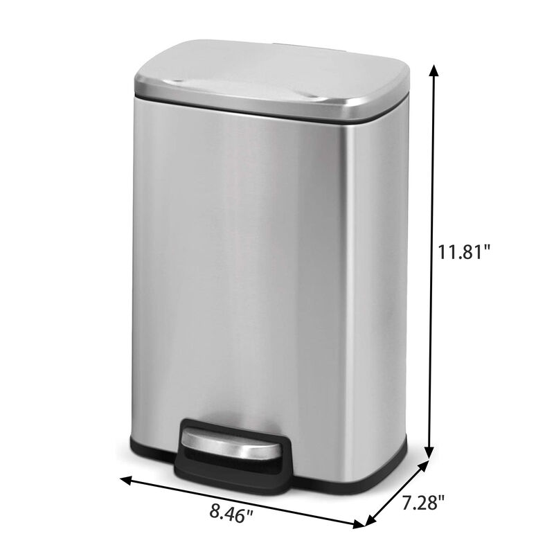 1.3 Gallon Stylish Shape Stainless Steel Trash Can