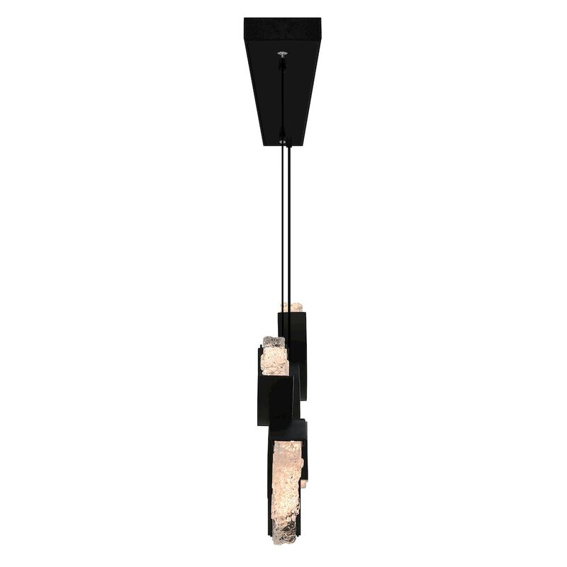 CWI Lighting Moon Integrated LED Black Chandelier